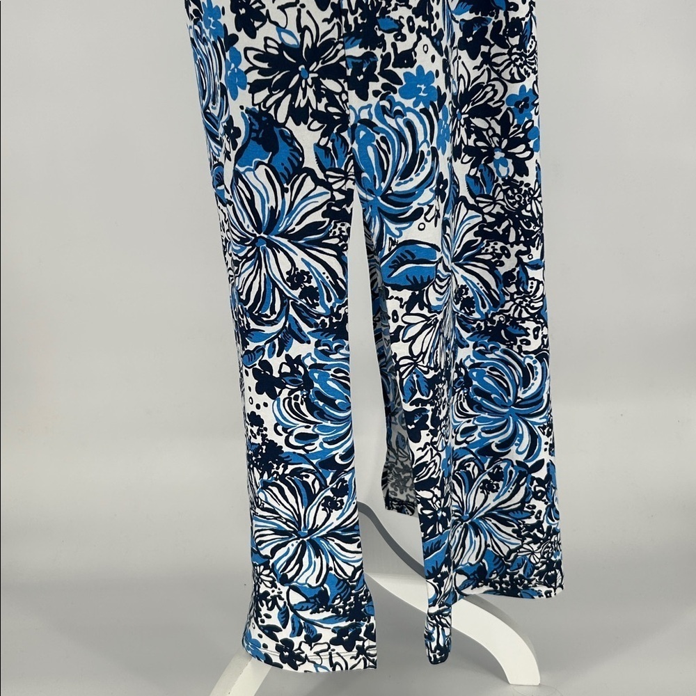 New Lilly Pulitzer Blue Floral Maxi Dress Pima Cotton Short Sleeve Size S - Picture 7 of 11